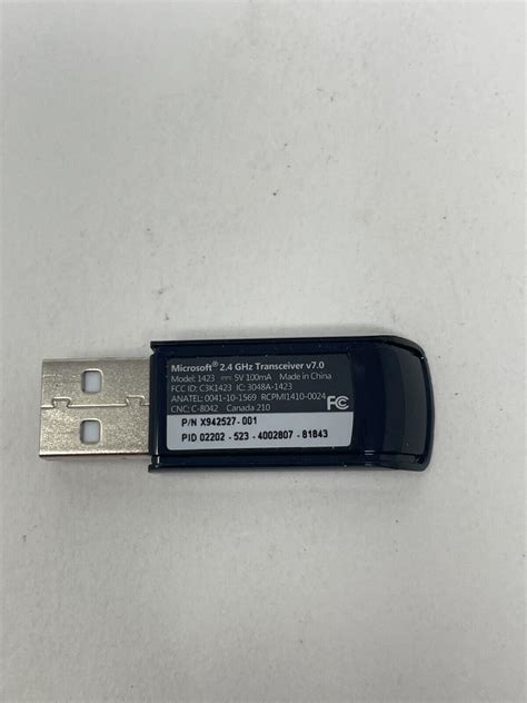 Microsoft 2 4ghz Transceiver V7 0 Wireless USB Dongle Model 1423 For