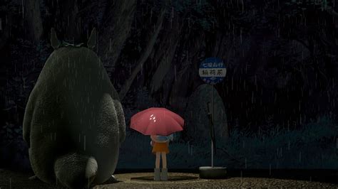 My Neighbour Totoro Rain Scene Back Youtube