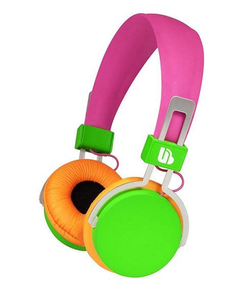 Green And Orange Urban Beatz Neon Headphones Over Ear Headphones