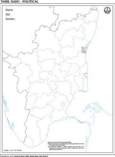 Map Of Tamilnadu Outline At Rs 90 Piece Political State Maps Id