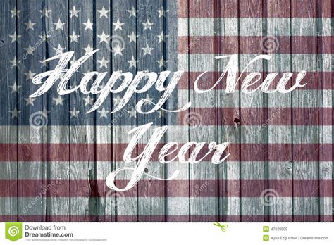 Happy New Year Concept With American Flag Stock Illustration