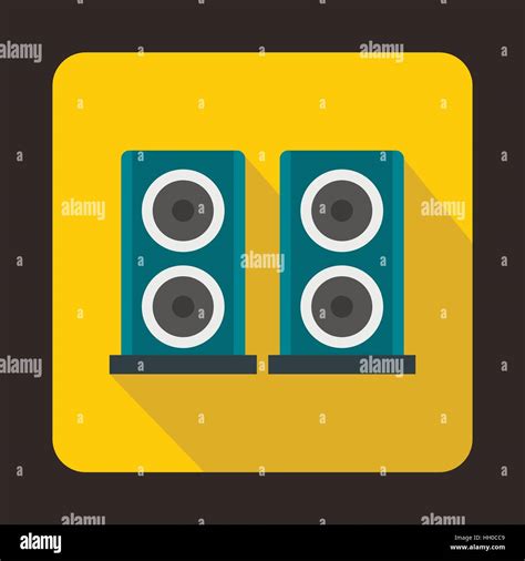 Two Audio Speakers Boxes Icon Flat Style Stock Vector Image Art Alamy