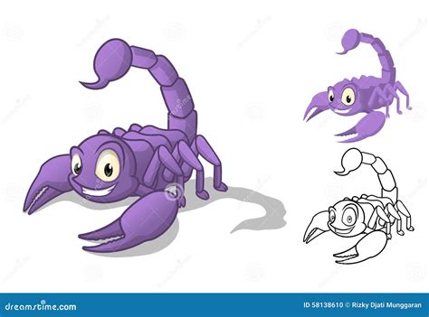 Personaje De Dibujos Animados Detallado Del Escorpión Con Diseño Y