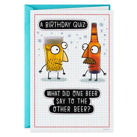 Beer Birthday Quiz Funny Birthday Card Beer Birthday Funny Beer Birthday Cards 21st Birthday