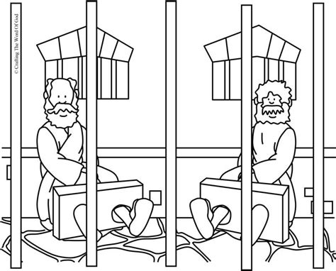 Paul And Silas In Prison Coloring Sheet