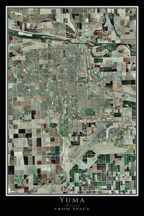 Yuma Arizona Satellite Poster Map Arizona Map Yuma Arizona Yuma