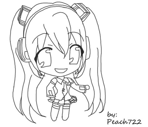 Hatsune Miku Chibi Lineart By Peach722 On Deviantart