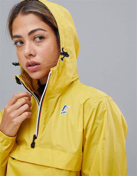 K Way Le Vrai 30 Leon Pullover Waterproof Jacket In Yellow Asos