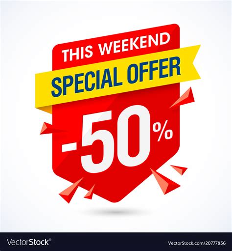 This Weekend Special Offer Sale Banner Half Price Vector Image