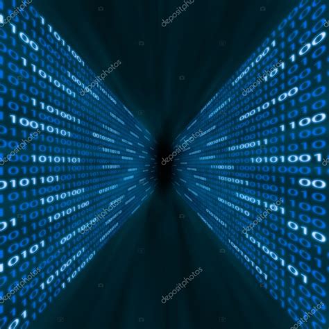 Computer code or programs are the things which make computers actually do something. Corridor of blue binary computer code — Stock Photo ...