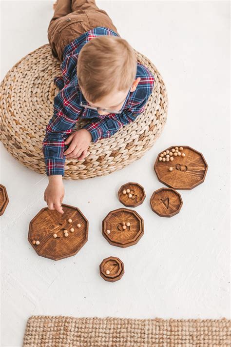 10 Sorting And Counting Plates Woodinout © Montessori Toys