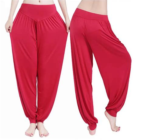 Plus Size Wide Leg Yoga Pants Loose Long Bloomers Trousers Belly