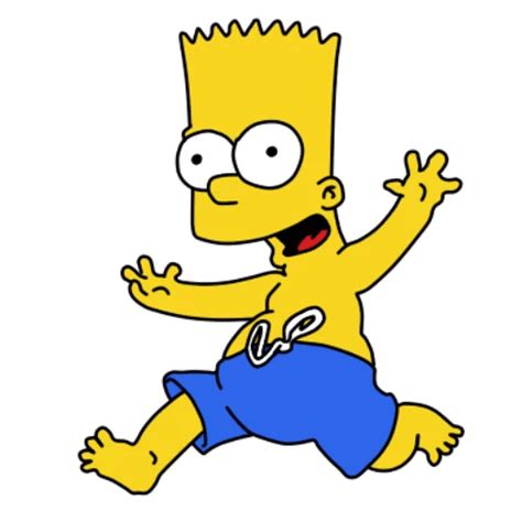 Bart Simpson Swimming In Blue Shorts Sticker Sticker Mania