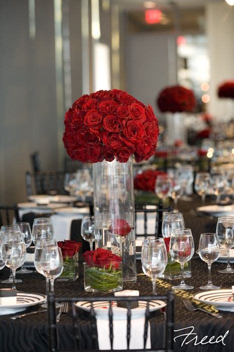 Tall Red Rose Wedding Centerpieces Red Rose Reception