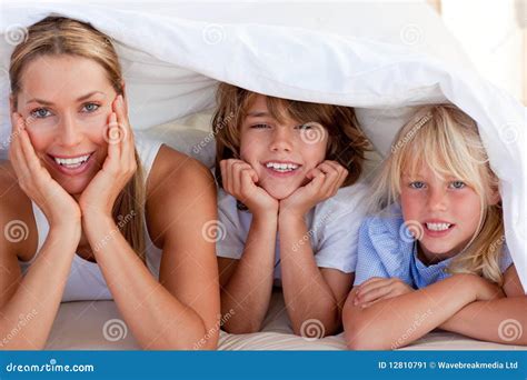 Attractive Mother Having Fun With Her Children Stock Image Image Of