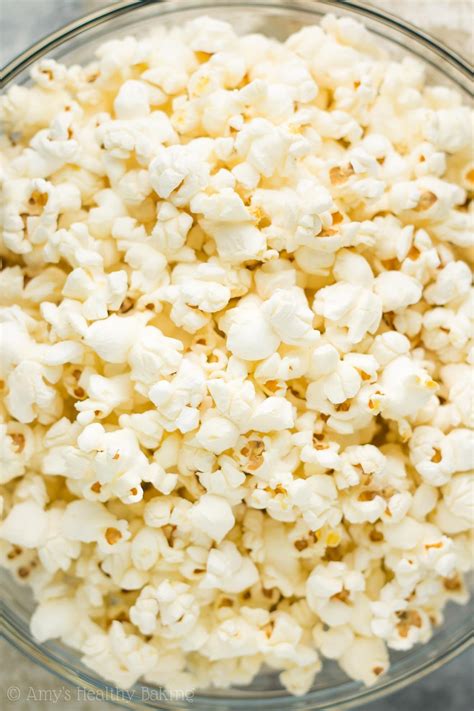 A Bowl Of Healthy Homemade Air Popped Popcorn Made On The Stove