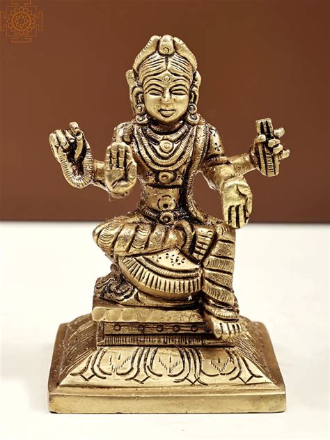 3 Small Bala Tripura Sundari Statue Sitting On Pedestal Handmade