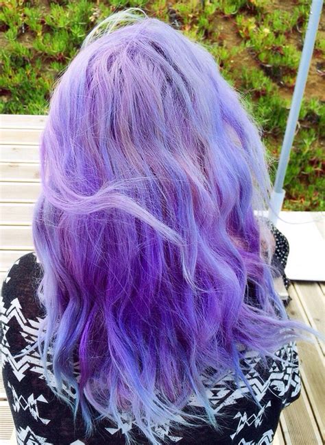 Purple Faded Hair Purple Hair Multicolored Hair Blue Tip Pastel