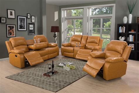 Buy A Ainehome Sectional Recliner Sofa Set Bonded Leather 3 Pcs Motion