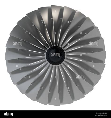 Jet Engine Turbine Blades Of Airplane 3d Render Stock Photo Alamy