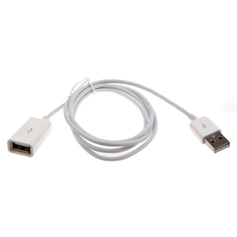 New White Pvc Metal Usb Male To Female Extension Adapter Cable Cord