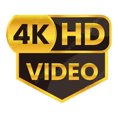 Golden 4k Hd Video Button Vector 4k Hd Video Label 4k Hd Video