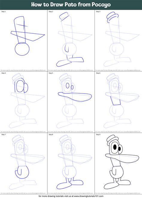How To Draw Pato From Pocoyo Pocoyo Step By Step