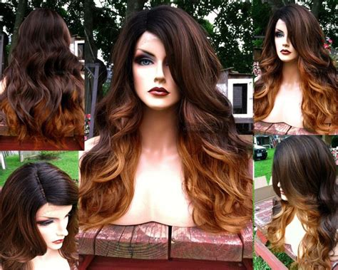 Ombre Lace Front Wig Auburn Balayage Auburn Hair Balayage Hair Styles