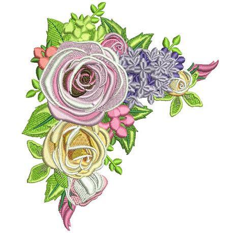Beautiful Flower Embroidery Design Art 6