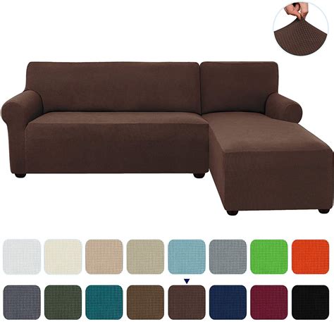 Subtrex Stretch 2 Piece Textured Grid L Shaped Sectional Sofa Slipcover