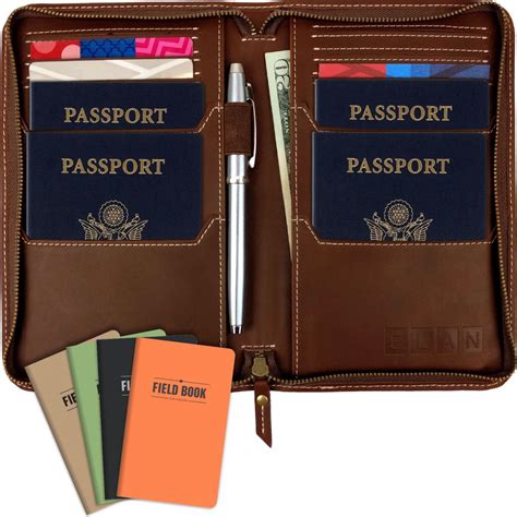Excello Global Products Leather Travel Wallet And Passport Holder