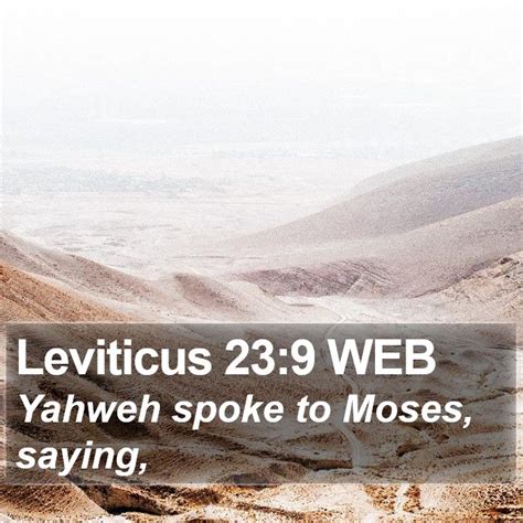Leviticus 239 Web Yahweh Spoke To Moses