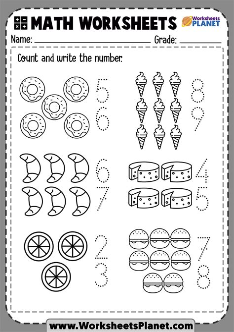 Trace And Count Numbers Worksheet