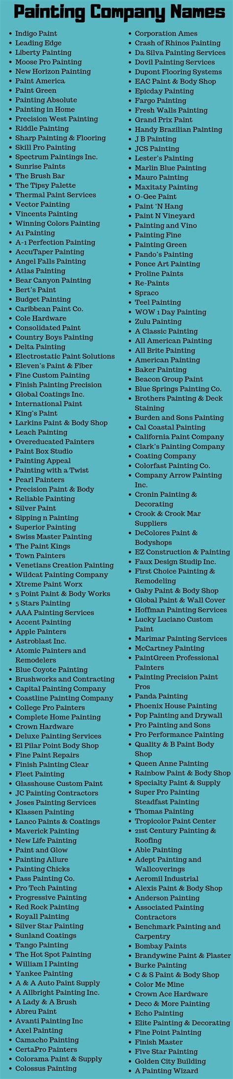 370 Painting Company Names Ideas And Suggestions