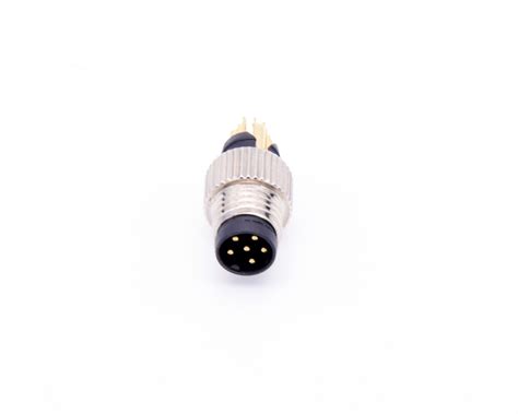 M8 Molded Cable Connector Solder Type Straight Male Plug