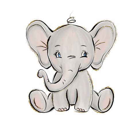 Baby Elephant Cartoon Birthday Babygirl Freetoedit Elephant
