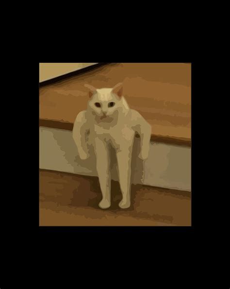 Buff Kitty Cat Cursed Long Dank Memes Kitty Internet Kitten Digital Art