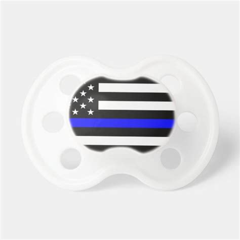 Blue Lives Matter Us Flag Police Thin Blue Line Pacifier