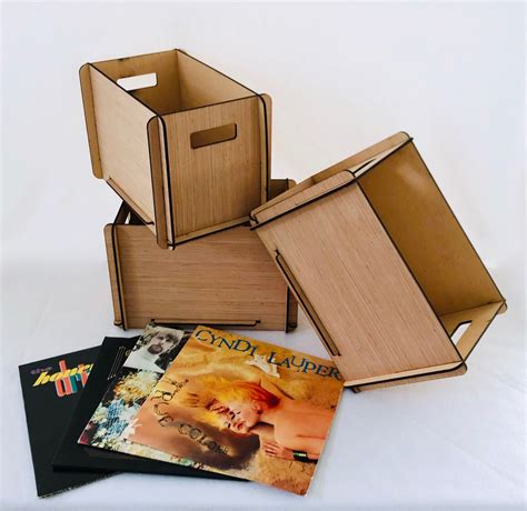 Vinyl Record Storage Crates These Wood Lp Record Boxes Come In A 3 Pack