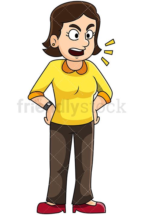 Angry Woman Yelling Vector Cartoon Clipart Friendlystock Angry Women Cartoon Clip Art Cartoon