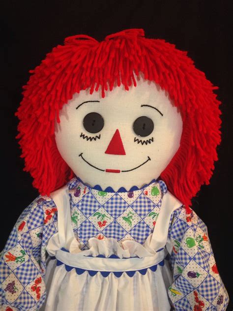 36 Inch Handmade Raggedy Ann Dollred Hairblue And White Etsy