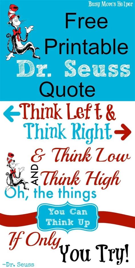 Free Printable Download Dr Seuss Quote Busy Moms Helper