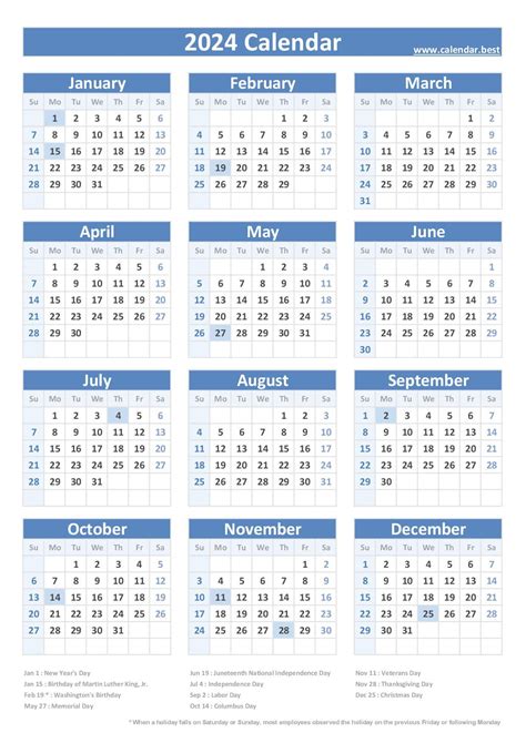 2024 Us Federal Holiday Calendar Holidays Rani Valeda