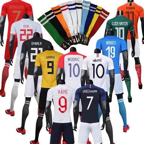 2018 Cheap Football Soccer Sport Jerseys Kits Men Adult Sets Quick Dry
