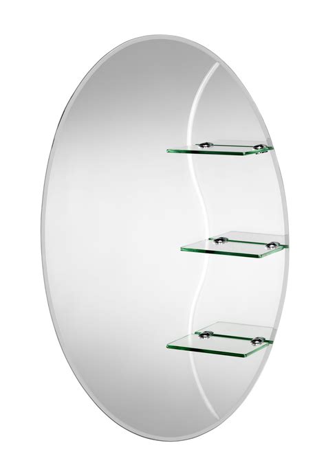 Croydex Coniston Oval Mirror With Shelves 500 X 750mm Mm700200