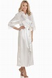 Womens Luxury Satin Long Laced Dressing Gown Robe Various Colours Size ...