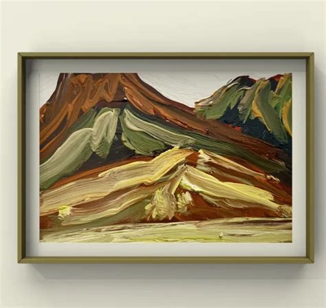 Iceland Art Icelandic Landscape Oil Painting Mountain Highlands