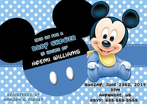 blank mickey mouse baby shower invitations