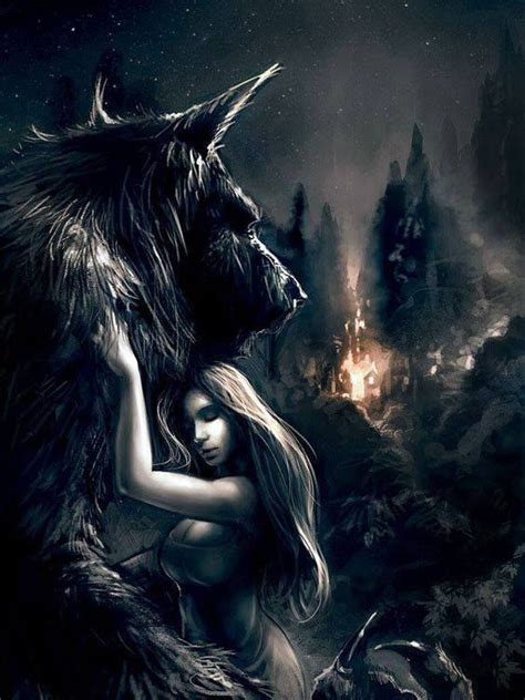 Woman Girl Werewolf Dark Wolf Magic Werewolf Werewolf Art
