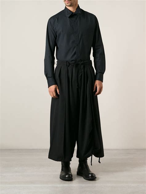 Yohji Yamamoto Wide Leg Wrap Pants In Black For Men Lyst